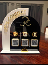 Personalized acrylic business QR code countertop sign with logo – APM Printing