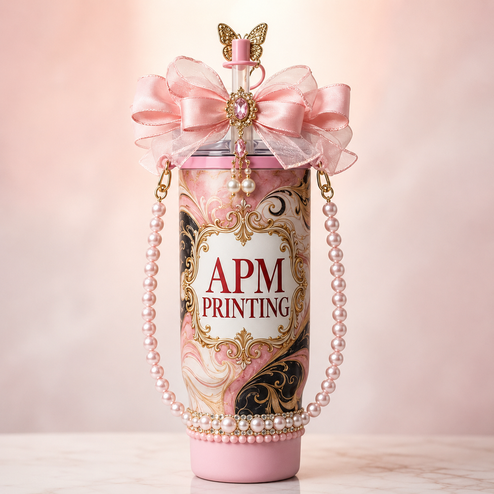 Custom photo tumbler with decorative accessories