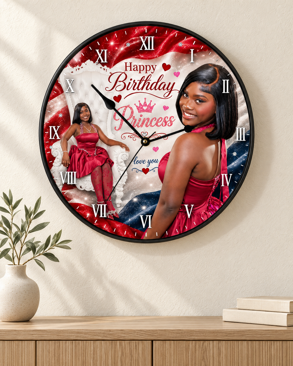 Custom photo wall clock personalized with family picture – APM Custom Printing