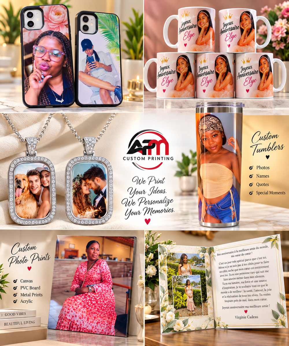 Personalized PVC Photo Board Tumbler Necklace Gift Set OCTOBER Special
