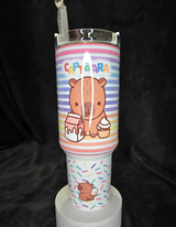 Personalized tumbler with handle and custom design