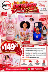Personalized PVC Photo Board Tumbler Necklace Gift Set OCTOBER Special