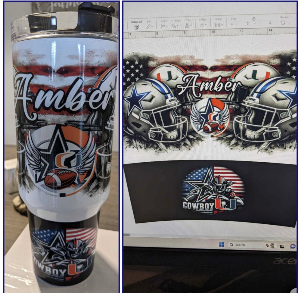 Personalized large handle tumbler example