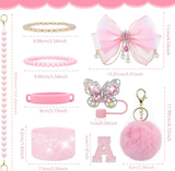 Custom rhinestone tumbler accessory detail