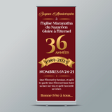 Custom retractable banner stand — printed design example 1