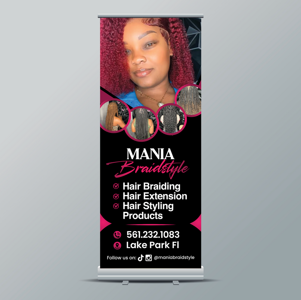 Custom retractable banner stand — printed design example 2