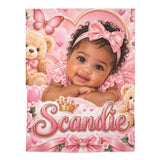 Baby Swaddle Blanket — personalized pink baby portrait design