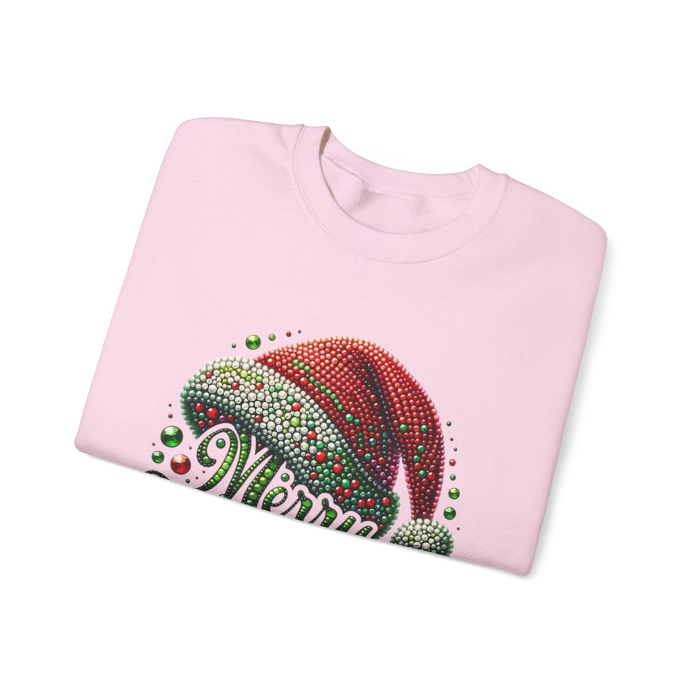 Christmas Crewneck Sweatshirt — 'Merry Christmas' Santa Hat Holiday Sweatshirt — 12