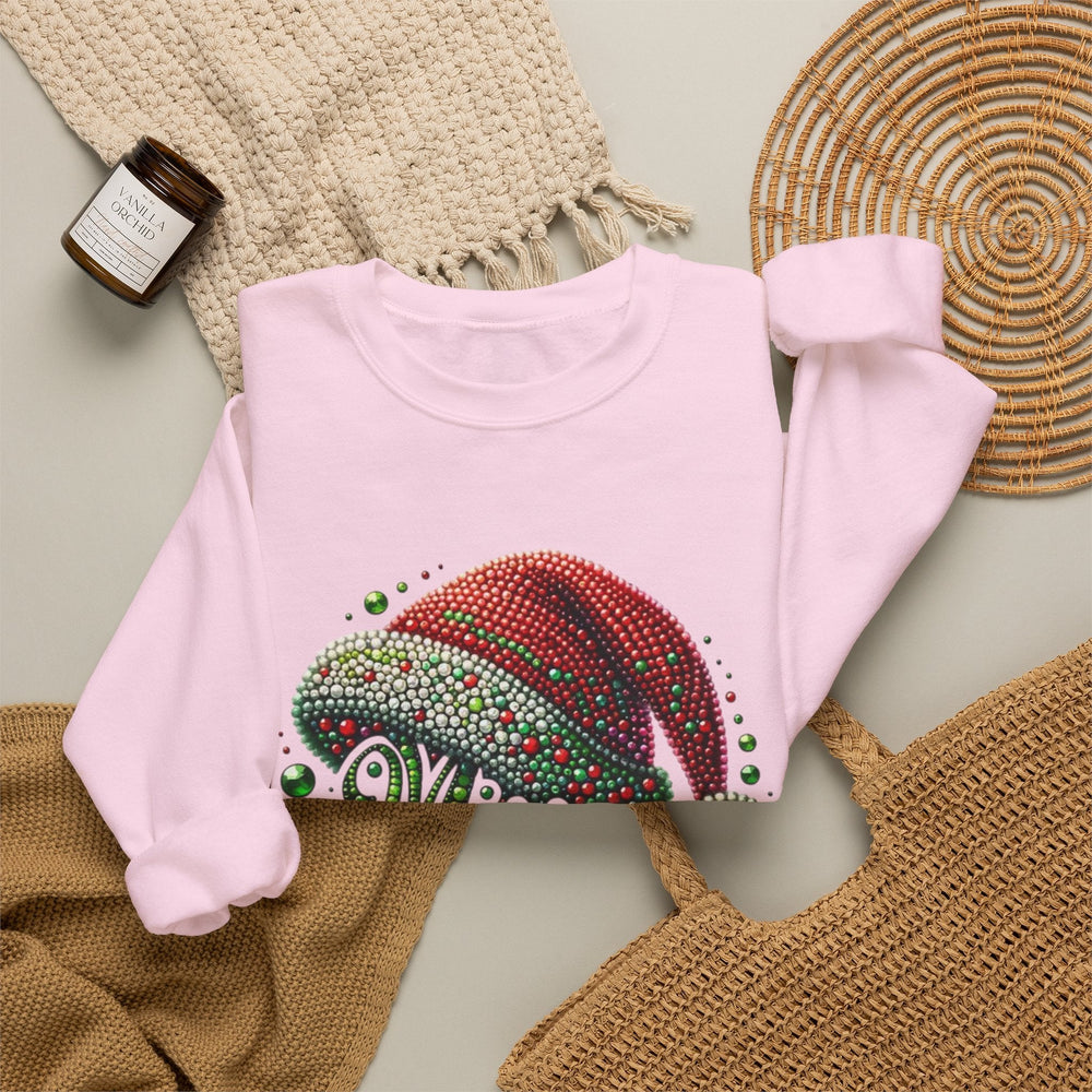 Christmas Crewneck Sweatshirt — 'Merry Christmas' Santa Hat Holiday Sweatshirt — 13